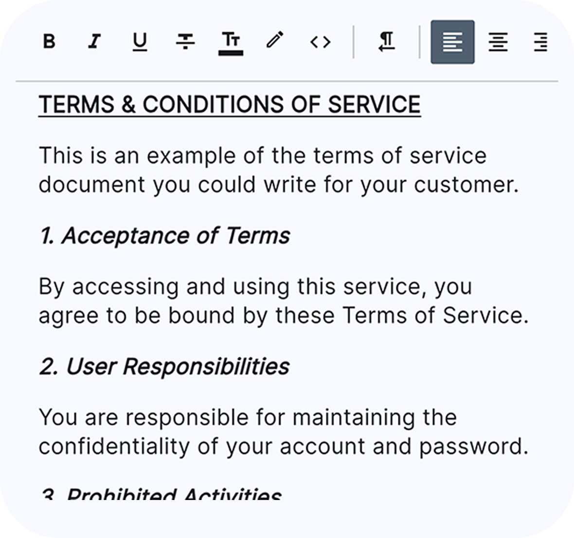 Customised Service Agreement